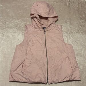 Eileen Fisher Eggshell Pink Nylon Hooded Vest Size MP
